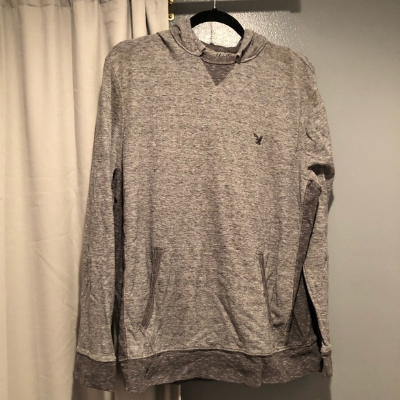 American Eagle Outfitters Other - AEMens L Heathered Grey Thermal Pullover Hoodie EC